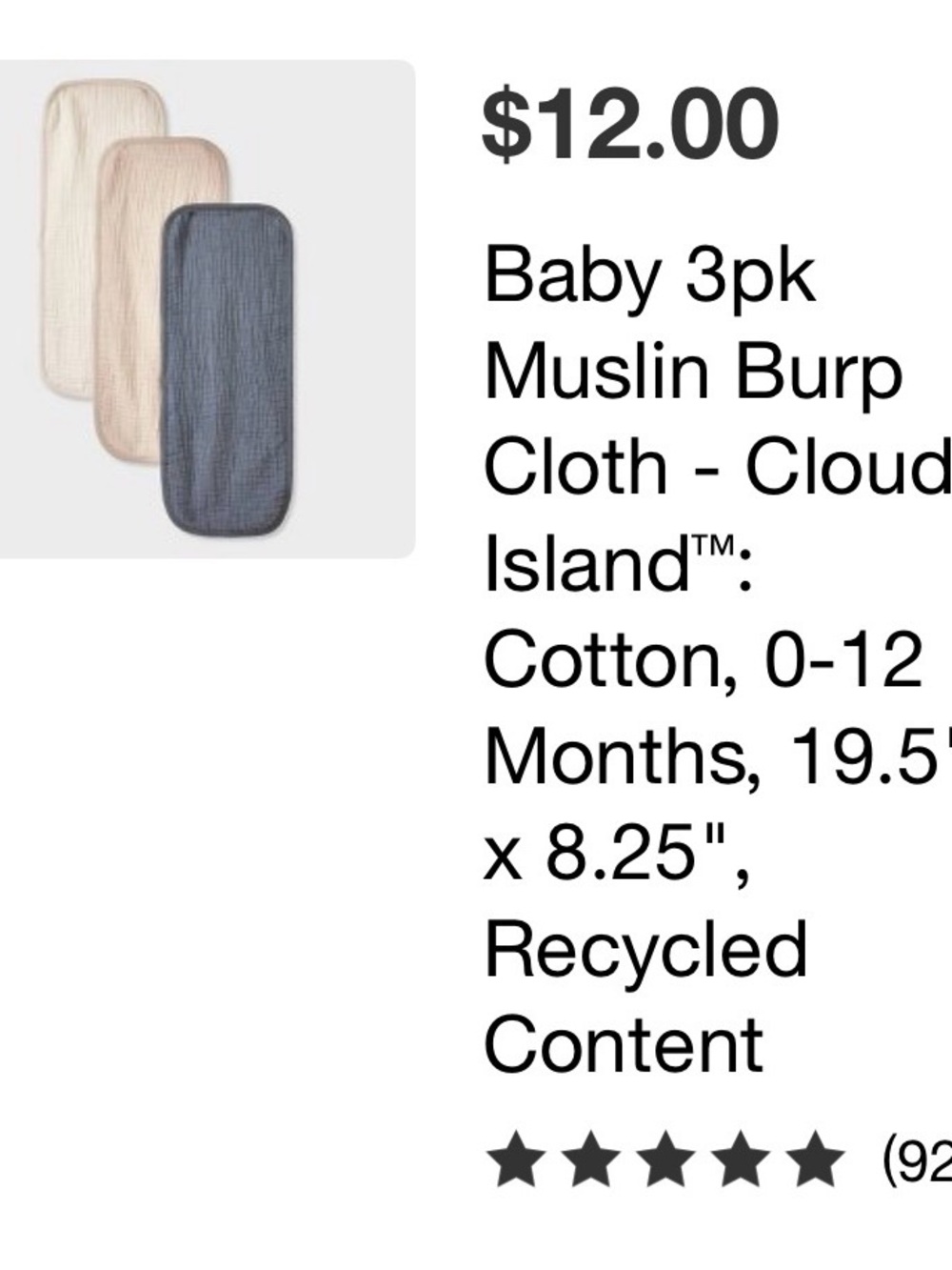 Carter's 3-Pack bibs & 3 pk Muslin Burp Cloths in Cream, Beige and Slate Blue